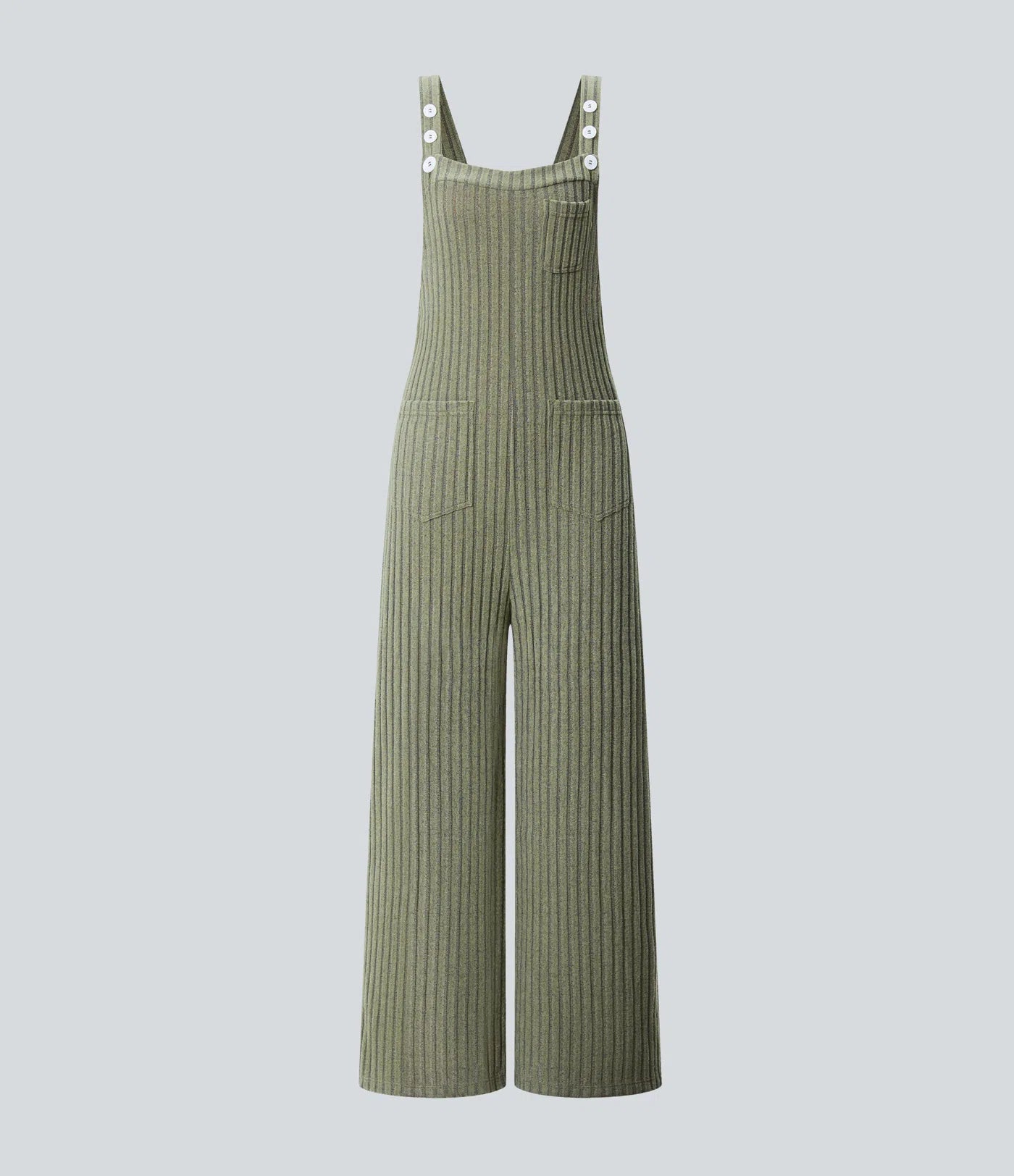 RIBBED KNIT CASUAL OVERALLS