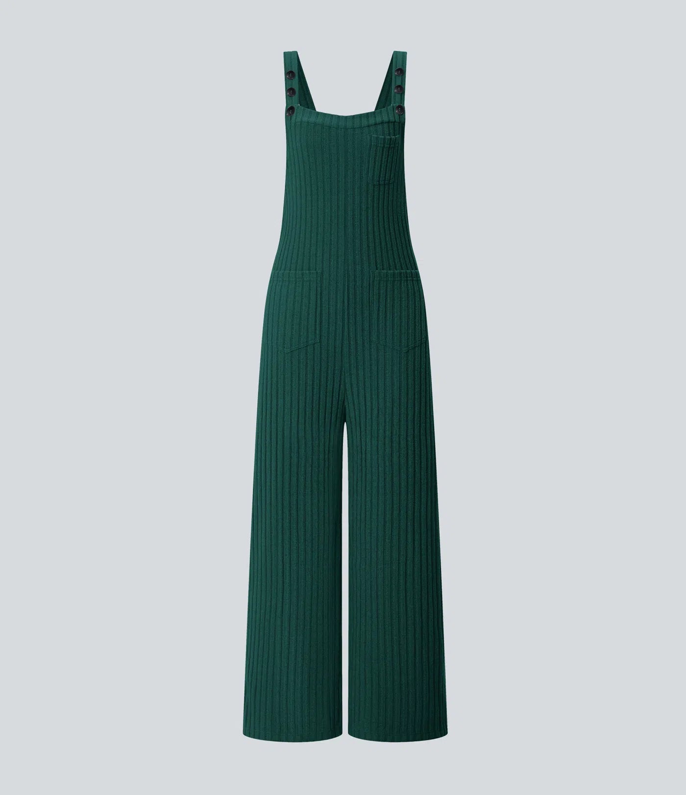 RIBBED KNIT CASUAL OVERALLS