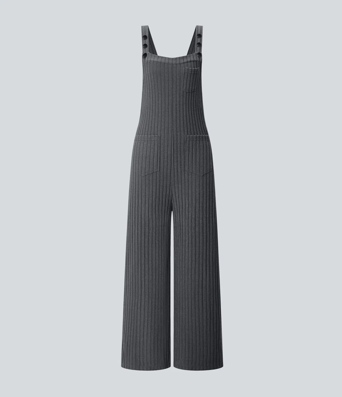 RIBBED KNIT CASUAL OVERALLS