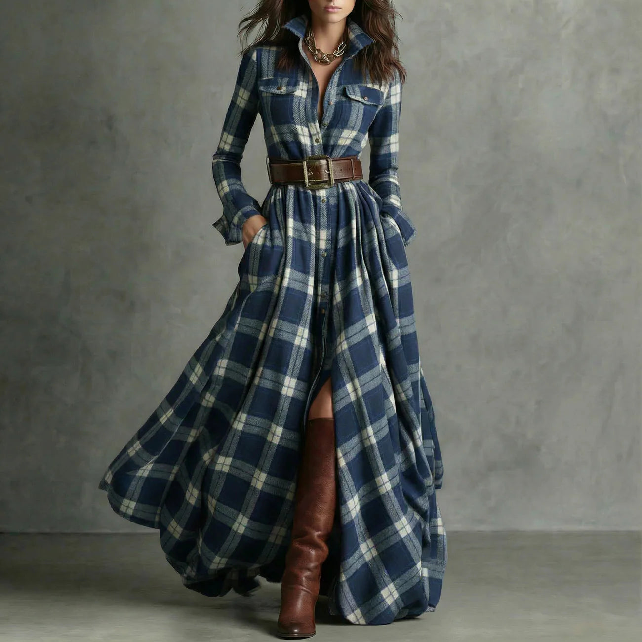 VERA™ - LONG SHIRT DRESS WITH BELT