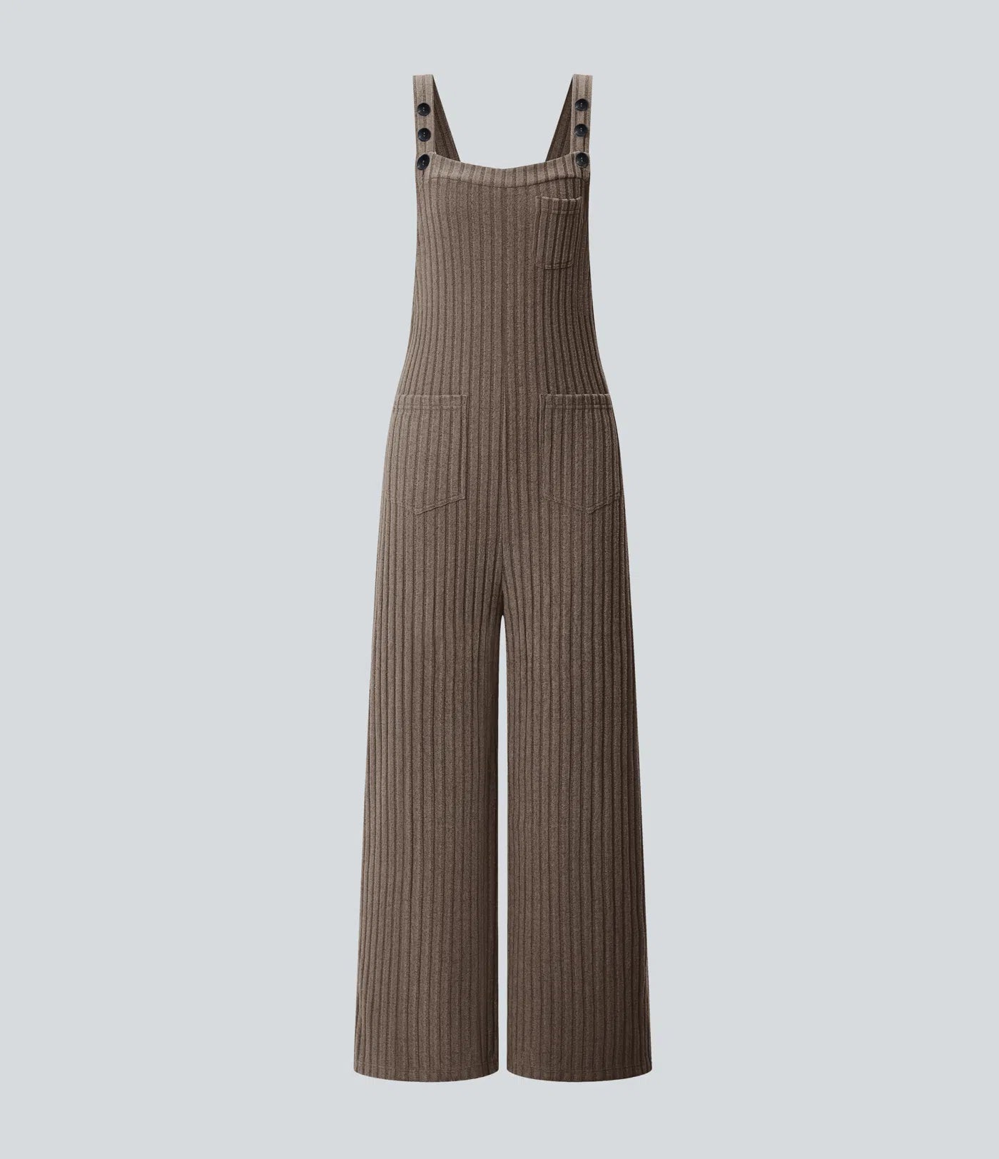 RIBBED KNIT CASUAL OVERALLS