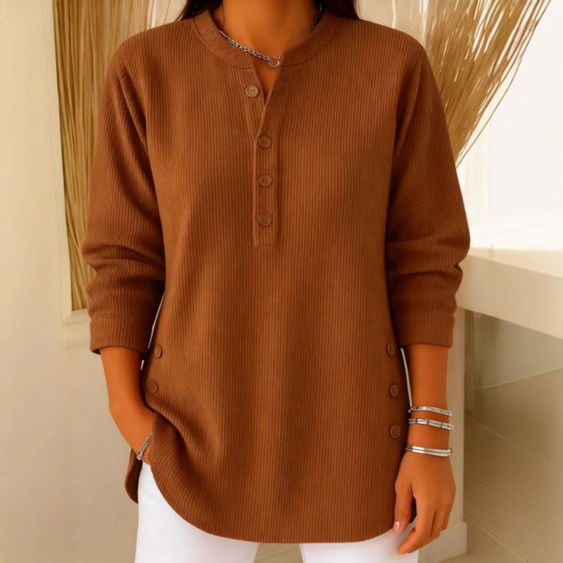 CLAUDIA™ - COMFORT HENLEY TOP