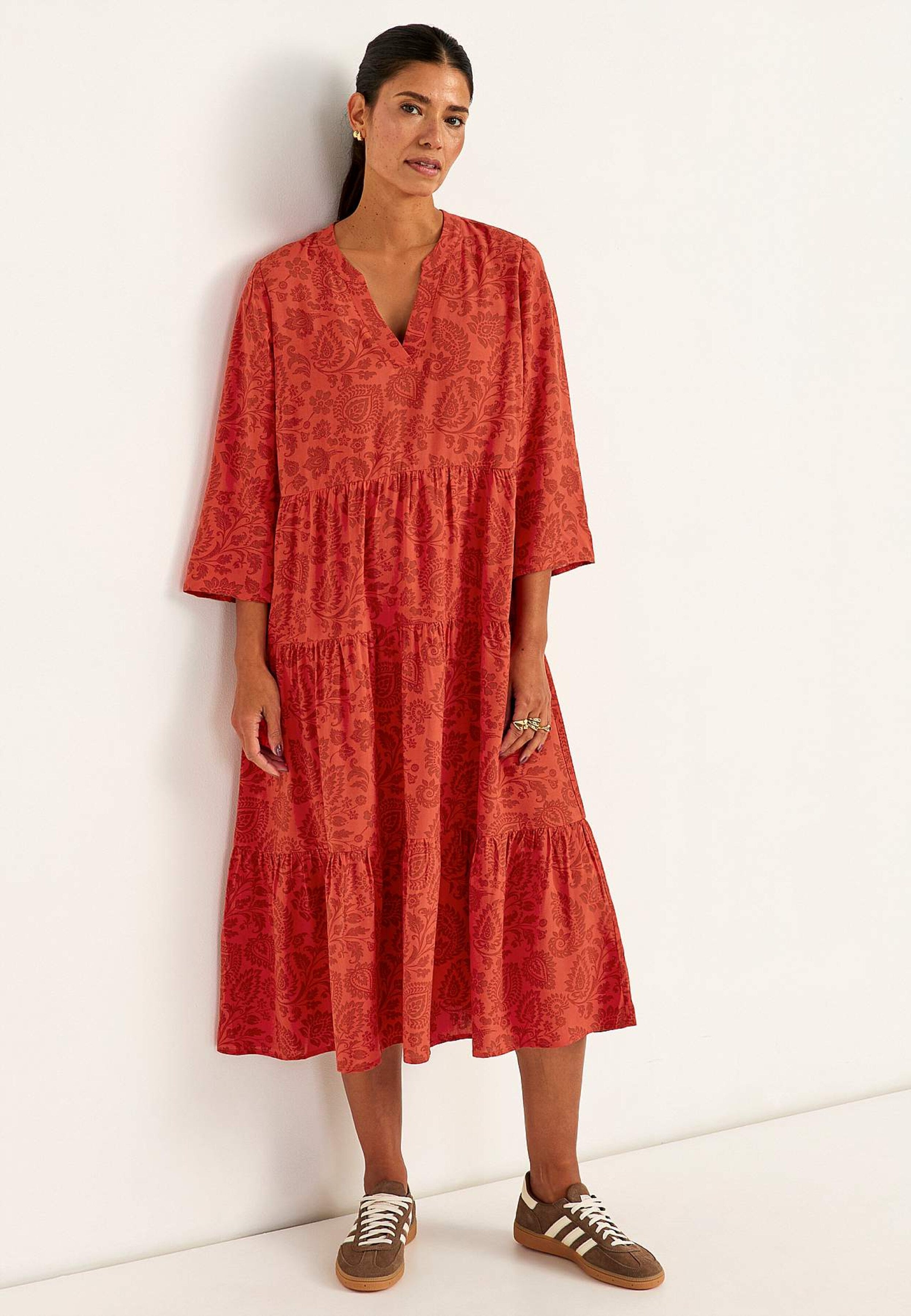 ADELE™ - RED RUFFLED DRESS