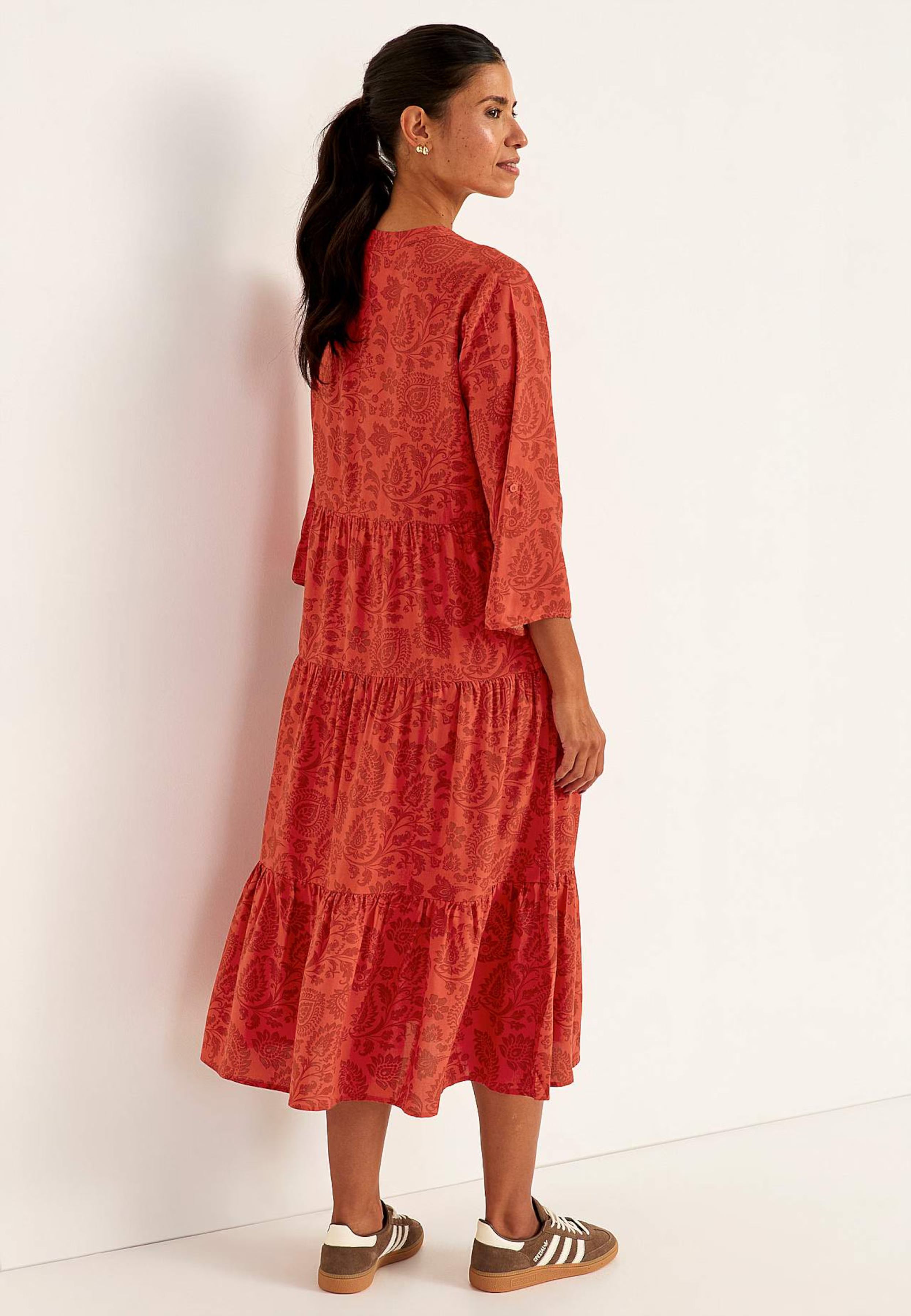 ADELE™ - RED RUFFLED DRESS